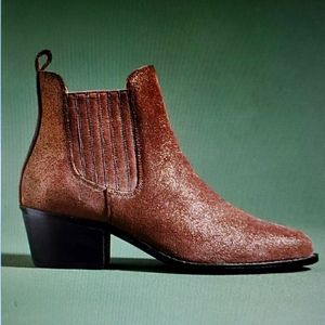 Anthropologie Metallic Chelsea Boots 7.5